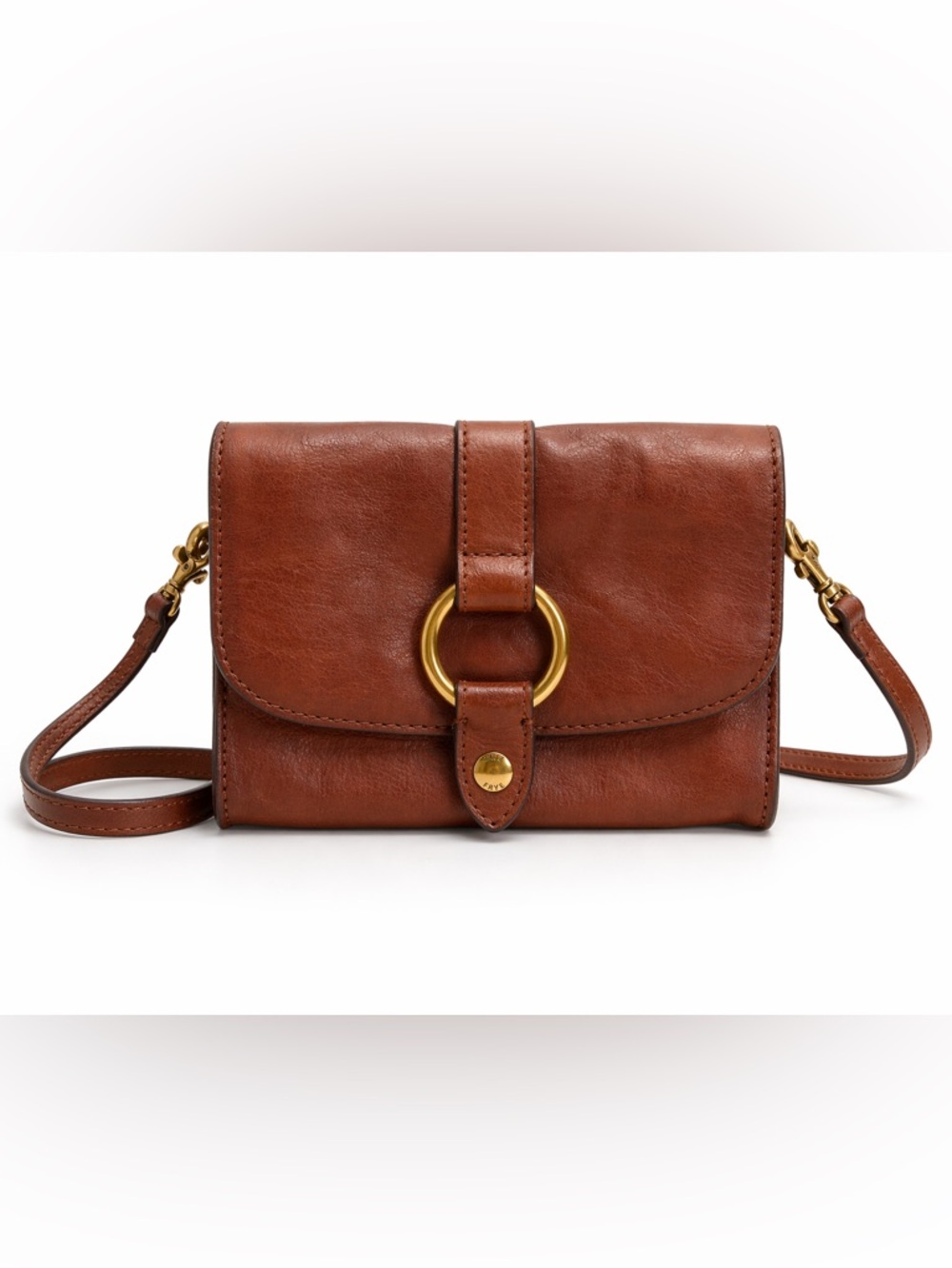 Frye Brandy Leather Olivia Wallet Crossbody Bag O-Ring